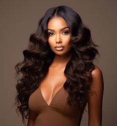 Customer choosing a wig